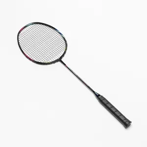 Professional Grade 1 Pack Lightweight 80g 28lbs Carbon Fiber Badminton Racket Badminton Bat Racquet With Bag