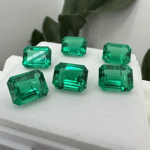 Vente en gros de pierres précieuses en vrac de qualité émeraude, certifiées IGI, cultivées en laboratoire, émeraude verte synthétique 5x7mm 1.00CT, couleur à effet de fracture - Product Image 1