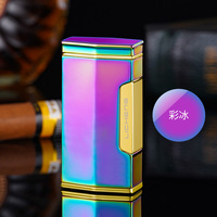 Encendedor de Cigarros Quad Jet con Cortador Multifuncional, Antorcha de Butano de 4 Llamas Resistente al Viento para Fumar Cigarros en Fiestas, Venta al por Mayor