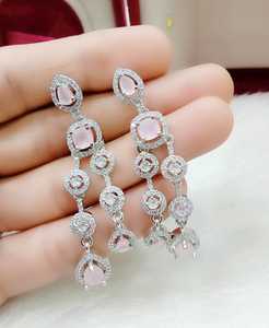 American Diamond Premium Pendientes Set Cz Stone Party Wear Diseñador Joyería Hecho a mano Producto a granel - Product Image 2