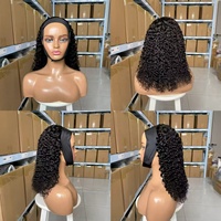Peluca de cabello humano rizado con ondas de agua, estilo bob, rizo brasileño, densidad 250, hecha a máquina, con diadema, para mujeres afroamericanas, asequible