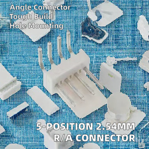 Kết nối góc bên phải nam pin tiêu đề 5-vị trí 2.54mm Pitch Brass thông qua lỗ - Product Image 3