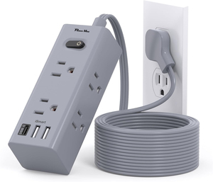 Mifaso Power Strip Surge protettore 6 prese USB porte Flat Plug a parete piccolo Power Strip per viaggi a casa ufficio - Product Image 1