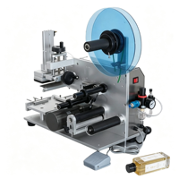Machine d'étiquetage semi-automatique de table pour bouteilles plates, bocaux carrés, sacs en plastique, boîtes, applicateur d'étiquettes, étiqueteuse