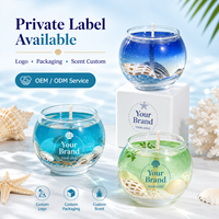 Ozean-Themen Gel-Duftkerze mit Muschel-Dekor, Handgemachte Aromatherapie-Kerze, Geschenk & Wohndekoration für EU/US-Markt