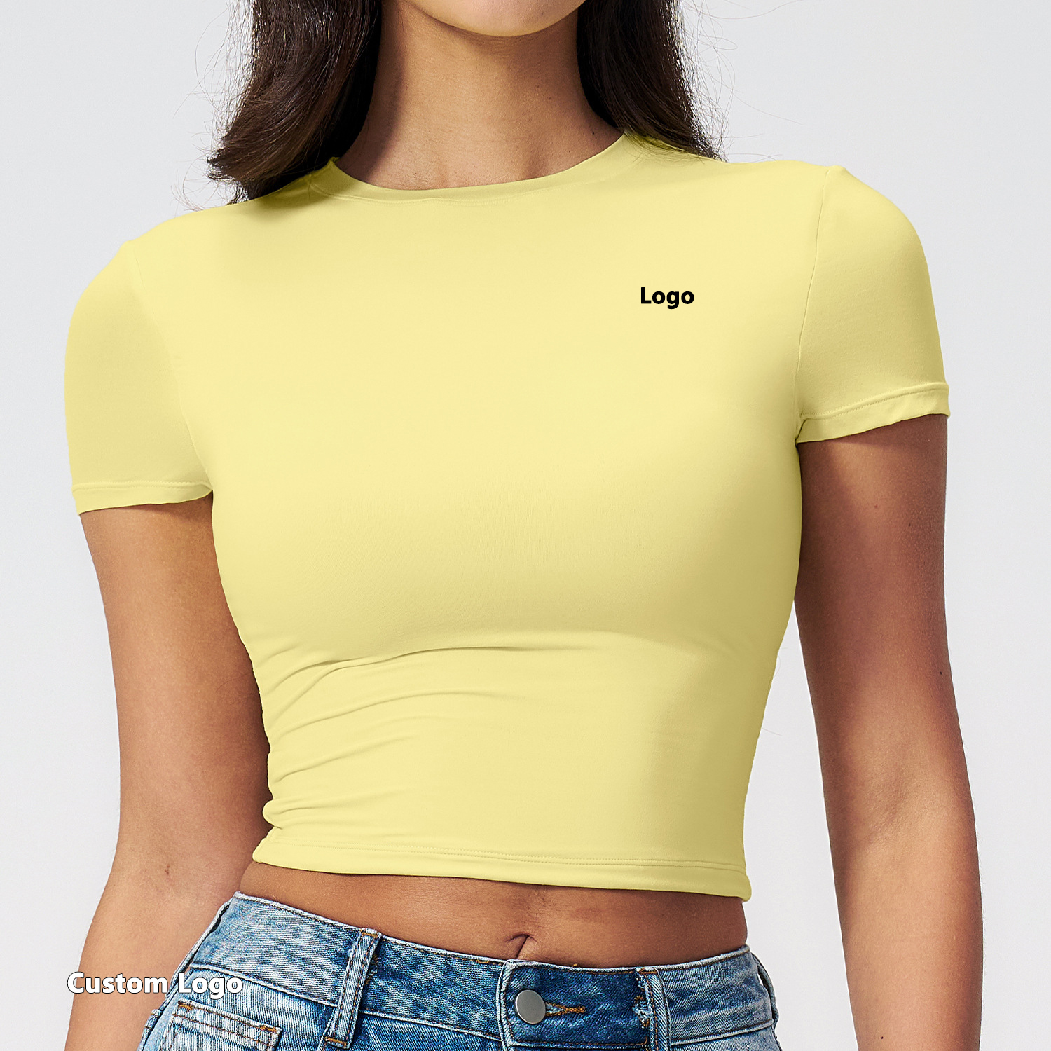 Factory Wholesale New Short Sleeve Slim Tee Workout Clothes Custom Crop Top Pilates Fitness Shirts Running Yoga Women T Shirt