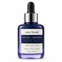 Sérum Visage Hydratant et Lissant au Peptide de Cuivre et à l'Ectoïne, Sérum Confort Peptide Céramide Coréen Marque Blanche