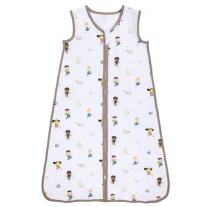 Saco de dormir de algodón orgánico con estampado de animales personalizado al por mayor, saco de dormir de fibra de bambú para recién nacidos, <span class=keywords><strong>cremallera</strong></span> para niños pequeños - Product Image 1