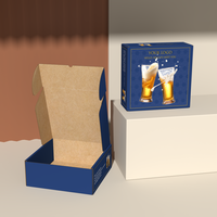 Boîtes d'emballage personnalisées en carton ondulé pour coffrets de spiritueux, champagne, whisky, bouteilles de vin rouge, boîtes en papier pour envoi postal