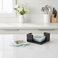 Sous-verres carrés en verre transparent pour sublimation, écologiques et personnalisables, vente en gros