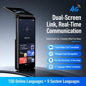 <span class=keywords><strong>Traducteur</strong></span> de langues T90 AI à reconnaissance automatique, écran IPS 5.3, traduction vocale et photo <span class=keywords><strong>en</strong></span> temps réel, double écran, 150 langues, hors <span class=keywords><strong>ligne</strong></span>/<span class=keywords><strong>en</strong></span> <span class=keywords><strong>ligne</strong></span> - Product Image 1