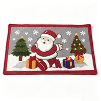 Maßgefertigte Weihnachtsmann-Bedruckte Fußmatte Rutschfest Absorbierend Dekorativer Feiertagsteppich für Eingang Weihnachtsgeschenk Bodenteppich