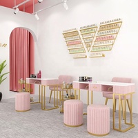 Ensemble de mobilier moderne pour salon de manucure : table, chaise et tabouret avec ventilateur d'extraction et dépoussiéreur – Vente en gros