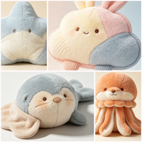 Coussin décoratif en peluche en forme de pieuvre, épais et rayé, moelleux et doux, pouf de sol pour chaise confortable