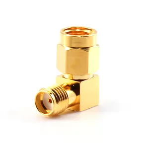 XINQY SMA 90 Degree Adapter SMA Male Plug to SMA Female Jack For WiFi RF Signal Antenna Right Angle Connector Coaxial Adapter
