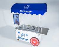 Chariot mobile 4 saveurs chariot à crème glacée extérieur tout en un système de refroidissement par air de machine panneau à écran tactile PRO V4C barattage machine