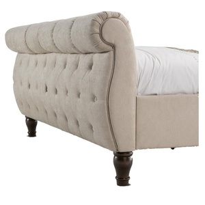 2019 Offre Spéciale conception <span class=keywords><strong>de</strong></span> luxe <span class=keywords><strong>de</strong></span> haute qualité velours fabrica sommier avec boutons sur <span class=keywords><strong>lit</strong></span> incurvée pour la maison et l'hôtel - Product Image 3