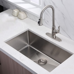 Debajo de la encimera o sobre el mostrador Instalar el uso del <span class=keywords><strong>proyecto</strong></span> Single Bowl SS Fregadero hecho a mano Lavabo de acero inoxidable rectangular negro - Product Image 2