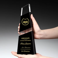 Bai Xuan Plaque de prix en cristal noir haut de gamme personnalisée plaque d'autorisation d'honneur commémorative créative avec impression UV