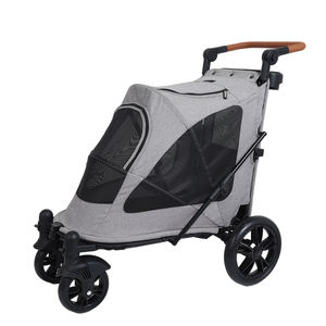 Passeggino per cani pieghevole pesante grande capacità di trasporto per animali da viaggio all'aperto carrello in tessuto Oxford <span class=keywords><strong>Trolley</strong></span> in rete traspirante - Product Image 1
