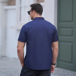 Chemise pour <span class=keywords><strong>homme</strong></span> QFZ2895-OEM en tissu extensible quatre directions, effet imperméable, grande taille, été 2024 - Product Image 2