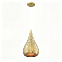 Suspension LED ovale en laiton à 1 lumière, hauteur réglable, motif marocain ajouré, lampe suspendue en métal pour salon