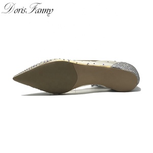 Wholesale Luxury Women's Silver Mesh Crystal Ballet <b>Flats</b> Lightweight Comfort Pointed Toe Summer Spring <b>Wedding</b> Bridal Use - Product Image 4