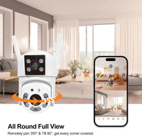 Caméra de sécurité intelligente PIX-LINK avec détection de mouvement, double objectif, suivi des mouvements, audio bidirectionnel, 2MP, WiFi, intérieur