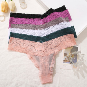 FF3122 Sexy mutandine perizoma in pizzo a vita bassa Bikini intimo nudo da donna intimo sfacciati slip Hipster T-Back perizoma da donna - Product Image 4