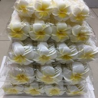 DREA 100 pièces/sac Têtes de fleurs artificielles en mousse Plumeria Hawaïenne Frangipanier pour DIY, coiffes, pinces à cheveux, corsages