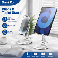 Support de tablette A213 avec rotation à 360 degrés pour iPad, accessoires de bureau, support d'écran portable, réglable, pliable pour les voyages