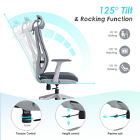 Chaise de bureau pivotante en maille ergonomique avec support lombaire réglable, vente en gros à Guangdong