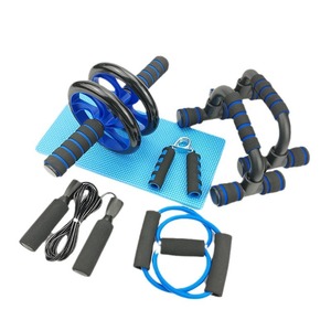 Kit de Musculation d'Entraînement <span class=keywords><strong>à</strong></span> Domicile pour Fitness Abdominaux et Pompe 5 Pièces avec Roue <span class=keywords><strong>à</strong></span> Abdominaux, <span class=keywords><strong>Corde</strong></span> <span class=keywords><strong>à</strong></span> <span class=keywords><strong>Sauter</strong></span> et Poignée de Musculation - Product Image 3