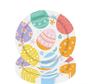 DAMAI - Juego de Vajilla de Papel con Estampado de Conejitos y Huevos para la Fiesta de Pascua, Decoración para el Hogar y Recuerdos para Fiestas - Product Image 3