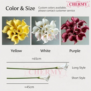 Offre Spéciale – <span class=keywords><strong>Fleurs</strong></span> Artificielles Calla Lily en PU Effet Naturel de 65 cm – Vente en Gros pour Mariages et Décoration de Table – Fournisseur - Product Image 2