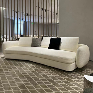 Sofá de tela de estilo crema moderno, lujosos sofás italianos de tres plazas para el hogar, sofás suaves, sofá de esquina de gama alta para sala de estar - Product Image 6