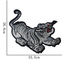 Fabrication chinoise gros tigres dominateurs broder patchs gros animaux personnalisés fer sur broderie Patch tigre pour tissu