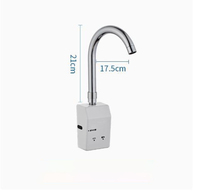Robinet de lavabo mural automatique sans contact HLK, avec finition chromée, pour usage hospitalier