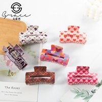 Pince à Cheveux Cœur Rose Douce en Gros pour la Saint-Valentin, Personnalisable avec Logo, pour Chignons et Coiffures Rétro, Accessoire Cheveux Femme