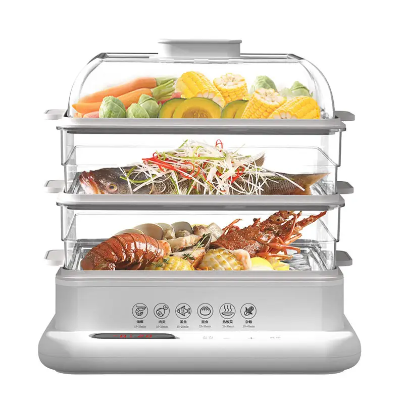 New Design 3 Layers Home Dim Sum Warmer Electric Steamer Electric Vegetables Steam Cooker for Kitchen Appliances