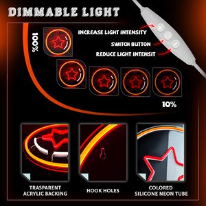 Enseigne néon LED Neonawall Anime One Star <span class=keywords><strong>Ball</strong></span>, lumière LED rouge à intensité variable pour les fans de <span class=keywords><strong>Dragon</strong></span> <span class=keywords><strong>Ball</strong></span>, décoration de chambre à coucher et de salle de jeux - Product Image 5