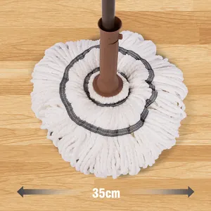 घरेलू स्टील पोल माइक्रोफाइबर सिर नीचे स्पंज सूखी गीला सफाई के लिए आसान सफाई के लिए गोल मोप