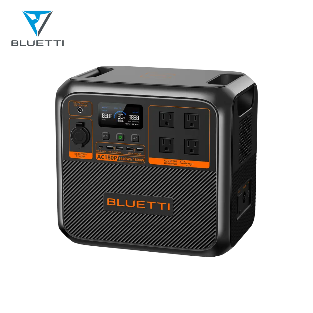 Buletti Ac180p Tragbare Lifepo4-Netzteil-Ladestation Backup 1500-Watt-Batteriegenerator für kritische Situationen