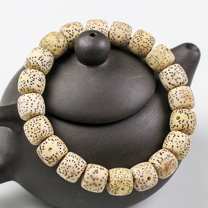 Pulsera de Semillas de Bodhi de Hainan, Cuentas Rectas de 9x10mm, Semillas Antiguas Naturalmente Envejecidas, Joyería Religiosa Unisex para Ceremonias - Product Image 2