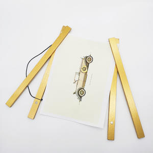 Fabricant Yukmin Rouleau suspendu en <span class=keywords><strong>bois</strong></span> massif doré personnalisé, rouleau de décoration moderne, clip pour <span class=keywords><strong>affiche</strong></span> - Product Image 4