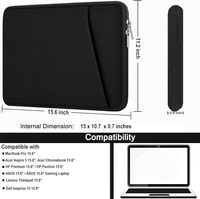 Étui pour ordinateur portable, sacoche durable antichoc, sac à main portable pour ordinateur portable avec poche avant