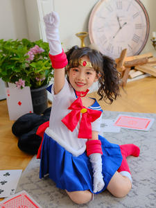 Venta al por mayor de disfraces de actuación infantil de Halloween de cinco piezas Anime juego de rol <span class=keywords><strong>Sailor</strong></span> <span class=keywords><strong>Moon</strong></span> ropa para niños - Product Image 6