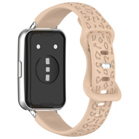 Bracelet en silicone tendance monocouleur à imprimé léopard gravé au laser, compatible avec Huawei Band 11/11 Pro