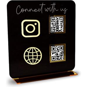 Support de signalisation élégant et personnalisé pour code QR Cash App et réseaux sociaux professionnels - Product Image 1