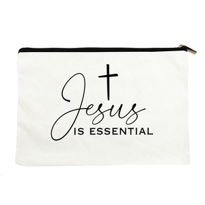 Sac de rangement cosmétique et à crayons à fermeture éclair, motif lettre tendance, thème Jésus, pour femmes, idéal comme cadeau de Noël chrétien - Product Image 4